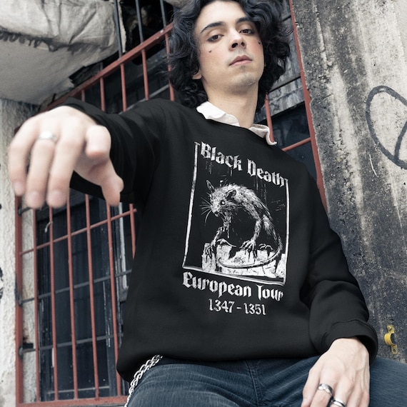 Black Death Rat Gothic Sweatshirt, Medieval Goth Humor
