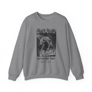 Black Death Gothic Rat Sweatshirt, Medieval Goth Humor Jumper, Gothic Crewneck, Unisex Sweatshirt, Dark Humor, Retro Horror