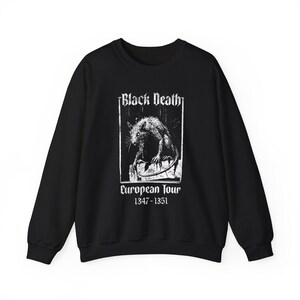 Black Death Gothic Rat Sweatshirt, Medieval Goth Humor Jumper, Gothic Crewneck, Unisex Sweatshirt, Dark Humor, Retro Horror