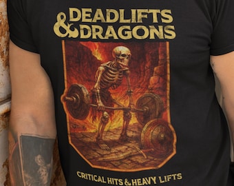 Funny Parody Workout T-Shirt, Deadlifts Dungeon Master Tee, Unisex Tee, Gym Gift, Dnd Shirt