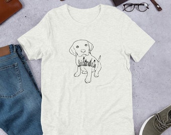 Puppy Dog Life es mejor con una camisa para perros, dibujo para perros cachorros, camiseta unisex de manga corta