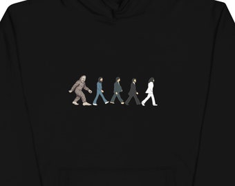 New Bigfoot Abbey Road Style Hoodie, Fab Four Sasquatch Sweatshirt, Gorilla music lover sweatshirtUnisex Hoodie