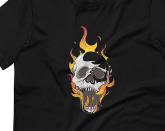 Flaming skull Short-Sleeve Unisex T-Shirt