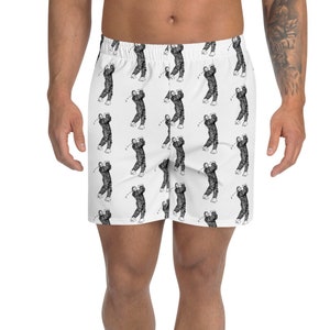 Bigfoot Golf shorts, Men&#39;s Athletic Long Shorts with golfing Sasquatch gorilla