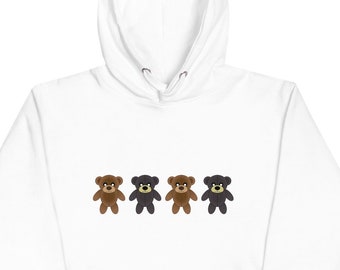 Teddy bears Unisex Hoodie, four teddy bears sweatshirt