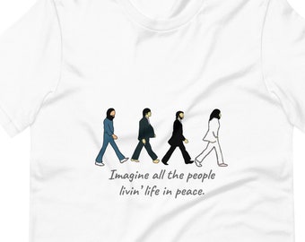 Imagine all the people Fab Four tshirt, Short-Sleeve Unisex T-Shirt