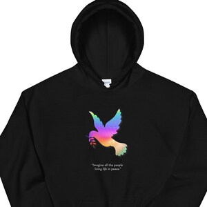 Peace Dove bunte Hoodie, Song Zitat, imagine All The People Unisex Hoodie