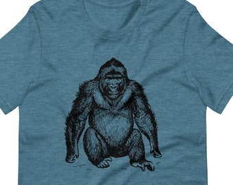 Gorilla ape tshirt, sitting gorilla shirt, ape tshirt, Short-Sleeve T-Shirt