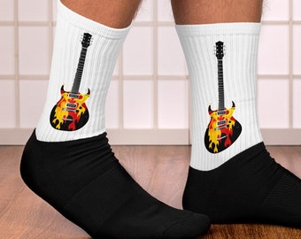 Guitare électrique rock and roll Chaussettes, chaussettes de fans de musique