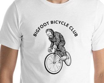 Camiseta de bicicleta, camisa Bigfoot Bicycle Club Sasquatch Yeti Short-Sleeve Unisex T-Shirt