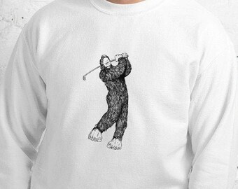 Bigfoot Golfer Sweatshirt: Sasquatch Golf Graphic