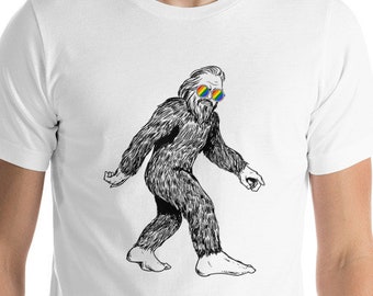 Bigfoot Pride glasses Short-Sleeve Unisex T-Shirt