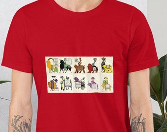 Vintage animal parade shirt, antique wild animals, Vintage design T-shirt, Short-Sleeve Unisex T-Shirt