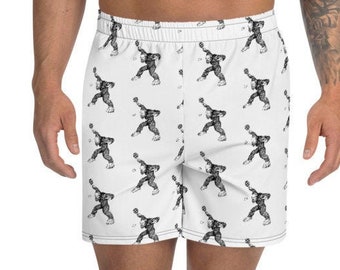 Tennis shorts, Bigfoot Sasquatch Tennis Player, racquetball pickleball shorts, Yeti Men's Athletic Long Shorts