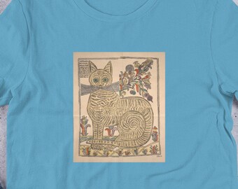 Cat design t shirt, antique cat print shirt, Short-Sleeve Unisex T-Shirt