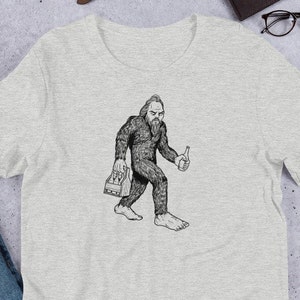 Bigfoot Beer party shirt, beer shirt, drunk Sasquatch, Short-Sleeve Unisex T-Shirt, Sasquatch, yeti celebration