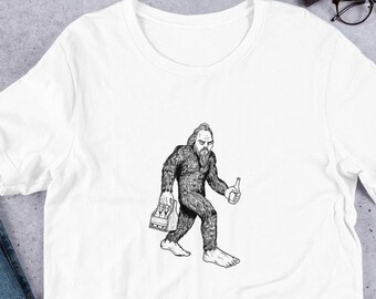 Bigfoot Beer Tee Shirt, Short-Sleeve Unisex T-Shirt, party Sasquatch