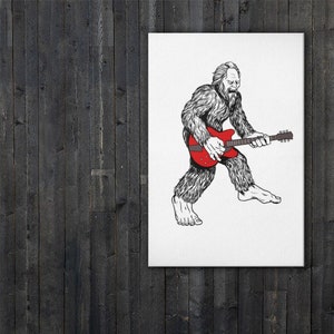 Bigfoot Sasquatch Yeti Guitariste Toile