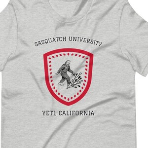 Sasquatch University college shirt, Bigfoot crest Short-Sleeve Unisex T-Shirt