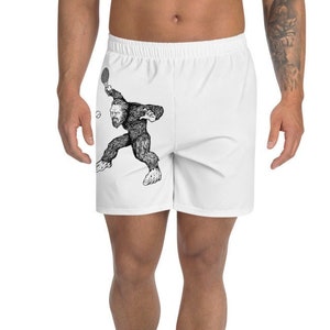 Bigfoot gorilla tennis shorts, Sasquatch racquetball pickleball Men&#39;s Athletic Long Shorts