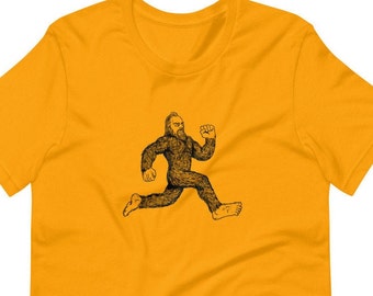 Bigfoot Running Shirt, jogging Sasquatch , marathon tshirt, Short-Sleeve Unisex, Sasquatch marathon, yeti dash