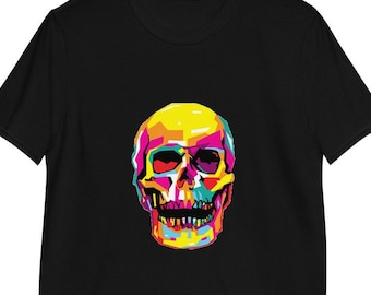 Colorful skull shirt, Halloween tshirt, Dia de Los Muertos, Day of the Dead Short-Sleeve Unisex T-Shirt