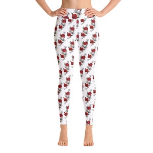 Colorful red roses Yoga Leggings, unique design