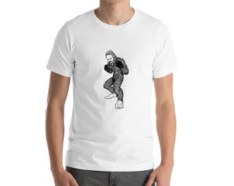 Boksen t-shirt, Bigfoot Sasquatch Boxer shirt, boksen gorilla karakter, korte mouwen T-Shirt