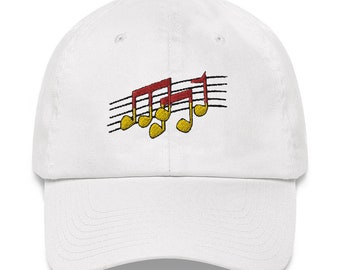 Music notes hat, musicians Dad hat, baseball cap