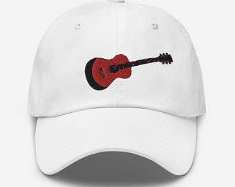 Acoustic guitar embroidered Dad hat