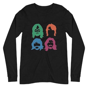 Fabulous Four faces psychedelic tshirt, music lover Unisex Long Sleeve Tee