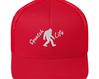 Bigfoot pet, Sasquatch hoed, squatch life trucker pet, geborduurd