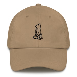Winnie the Pooh Dad hat, embroidered bear hat, vintage original drawing