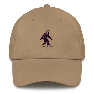 Bigfoot Sasquatch Dad hat, embroidered Yeti Gorilla walking Bigfoot cap