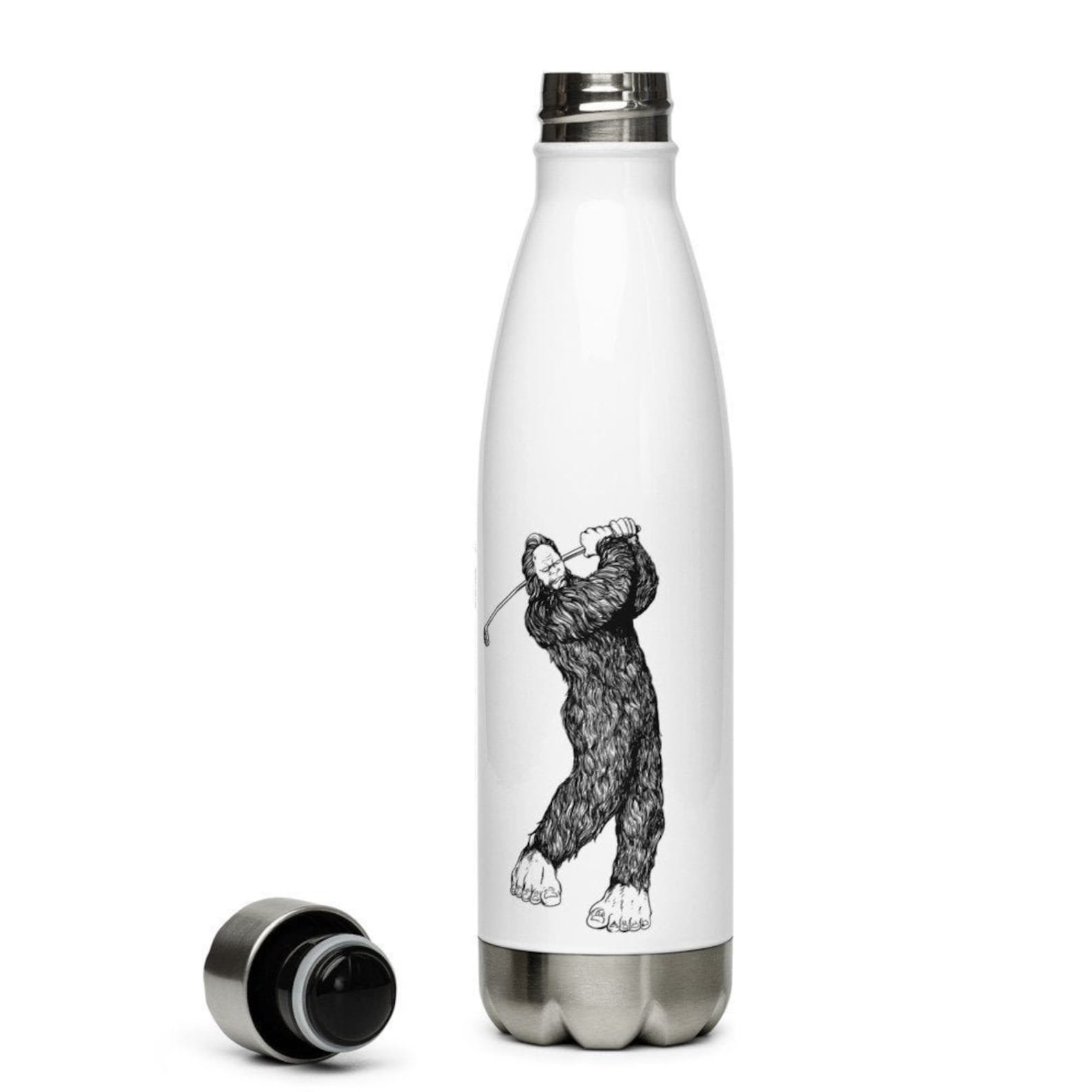 Golfers Water Bottle, Golfing Bigfoot Bottle, Insulated High Quality Water Bottle, Sasquatch