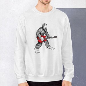 Bigfoot Guitar Sweatshirt, Sasquatch Yeti guitarist. Unisex Sweatshirt Chuck Berryfoot
