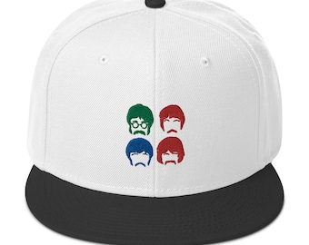Fabulous four Faces Snapback Hat, musician classic rock and roll cap