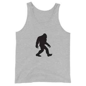 Bigfoot Tank Top T Shirt, Sasquatch Yeti Silhouette profile Unisex. Fun and top quality