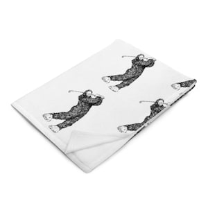 Bigfoot golfer Throw Blanket, Sasquatch golfer, gorilla golf throw blanket gift for golfer