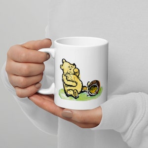 Winnie the Pooh Mug, Pooh with Honey Pot, two sides print White glossy mug