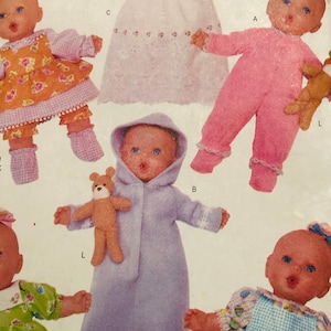 Doll Wardrobe Sewing Pattern for Sz S M L Dolls Butterick 5229 Uncut 1997 VTG