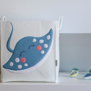 STINGRAY kids toys storage box perfect for seaworld nursery decoration, playroom organization or handmade gift