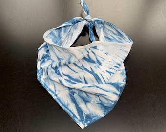 Shibori indigo dyed bandana for medium sized dogs (and people!)