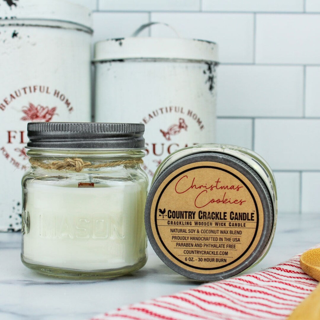 Christmas Cookies Candle | Wooden Wick, Soy Coconut Wax (30 Hour) - Etsy