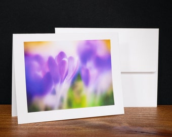 Crocus, Greeting Cards, Note Cards, Any Occasion Cards, Purple