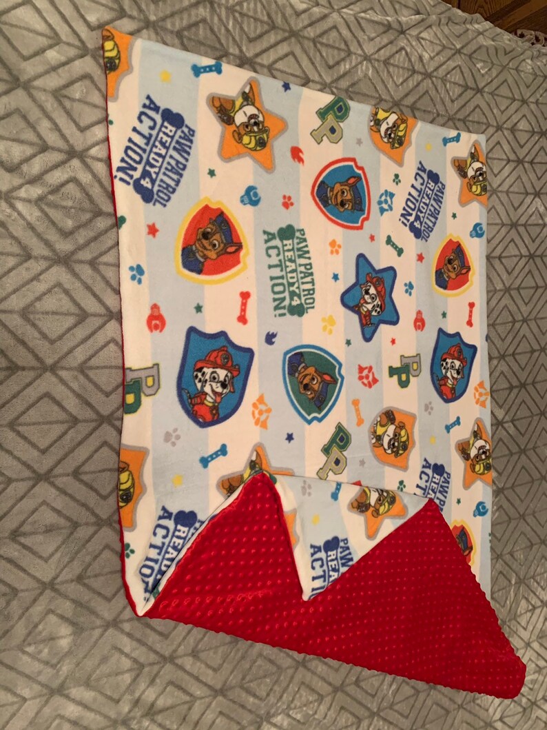Paw Patrol Baby/toddler Minky Blanket Etsy