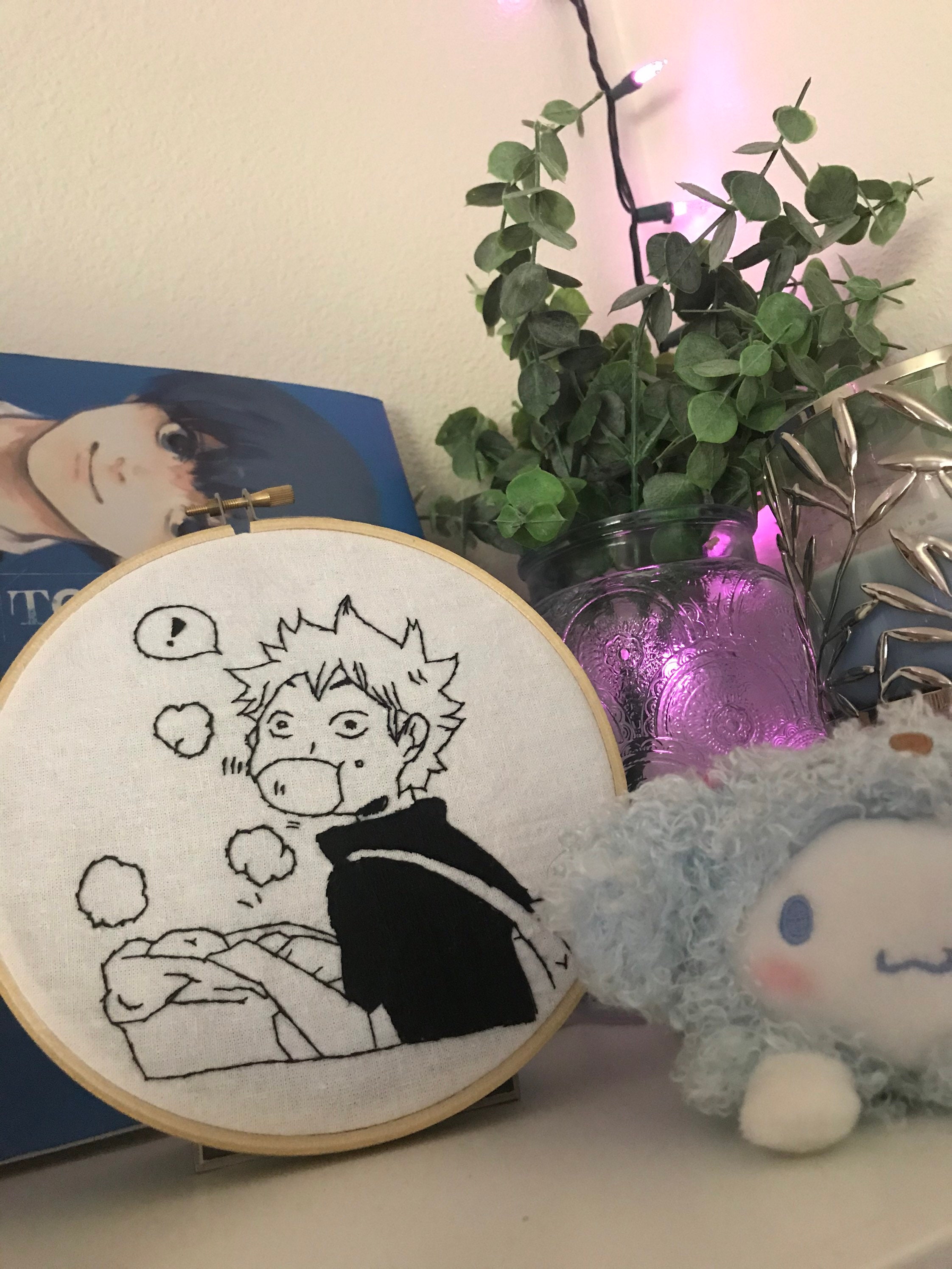 Haikyuu hinata shouyo embroidery manga anime wall art by  etsy