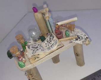 1/12th scale dolls house miniature witchy driftwood table