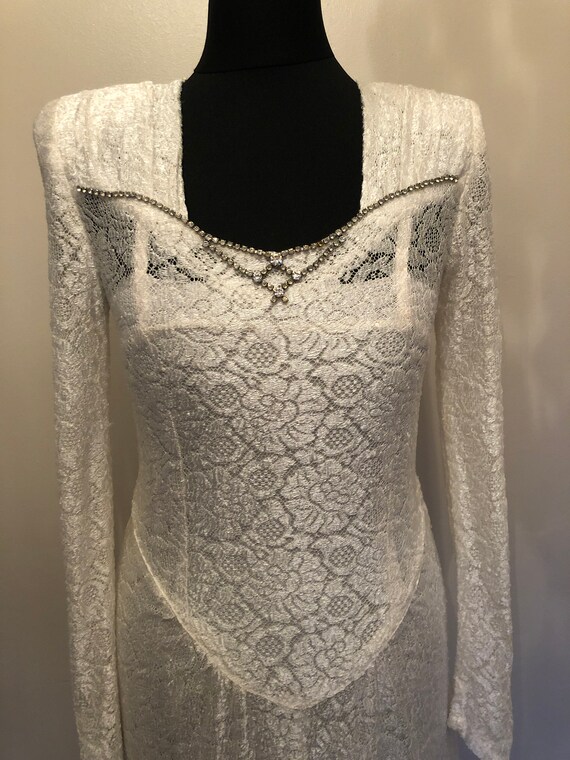 1940s Ivory Lace Gown
