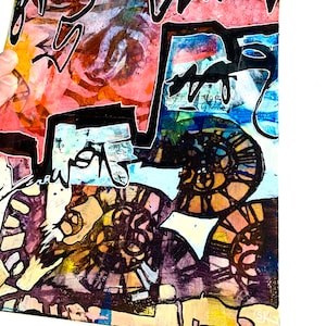 Original Abstract, Graffiti Painting-Acrylic, Ink on Mixed Media Board by Shannon Carleen Knight